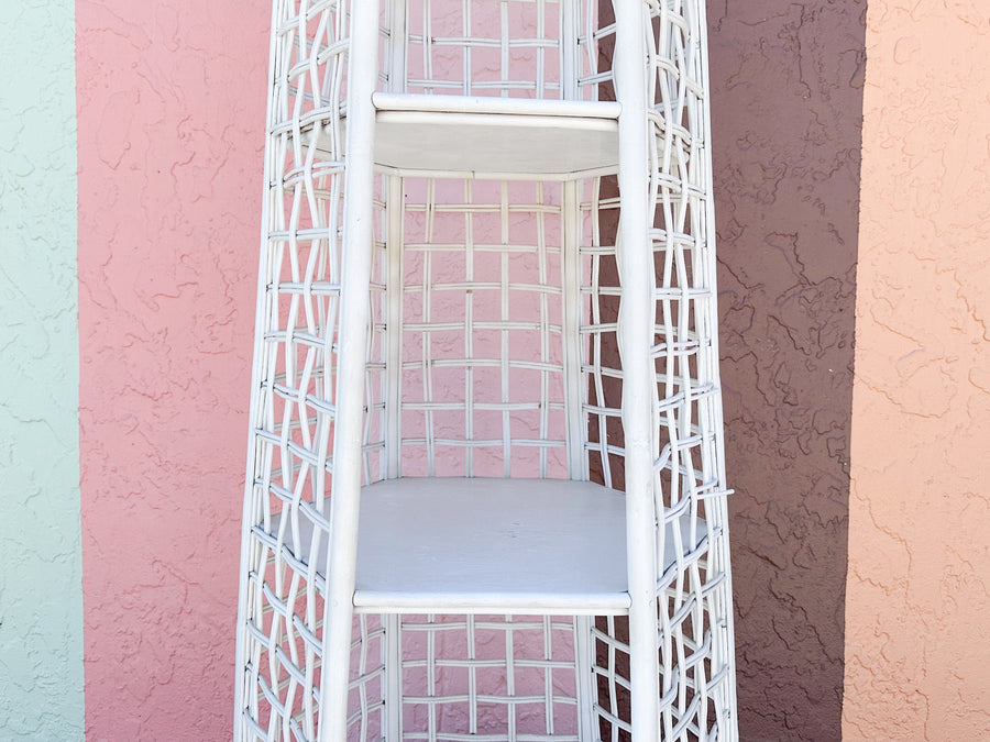 Rattan Lattice Etagere