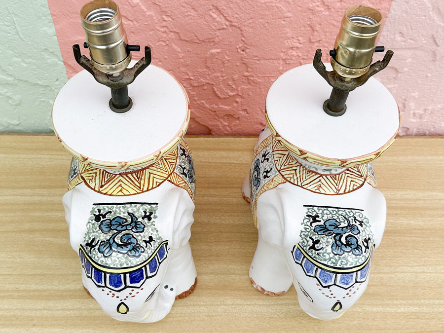 Pair of Adorable Elephant Lamps