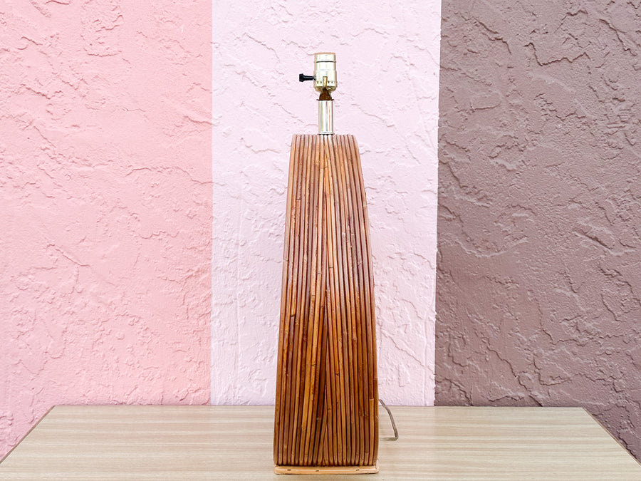 Large Round Pencil Reed Lamp