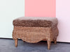 Petite Leopard Print Wicker Ottoman