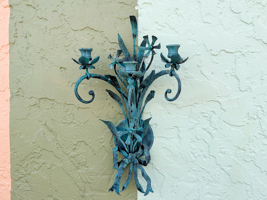 Pair of Pretty Patina Wall Sconces