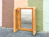 Tri Fold Rattan Mirror