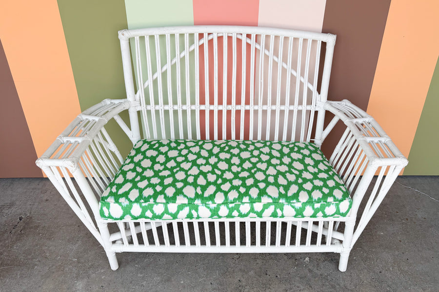 Stick Wicker Painted Loveseat