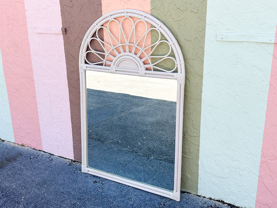 Large Sunburst Rattan Mirror