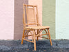 Set of Six Old Florida Style Rattan Dining Chairs