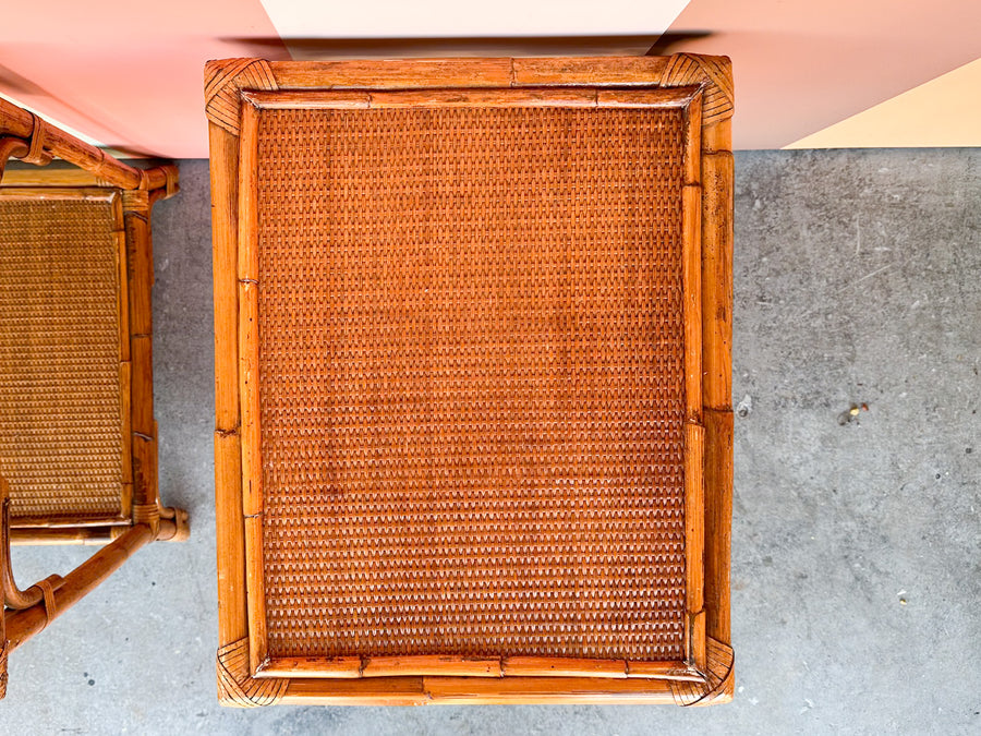 Pair of Rattan Side Tables