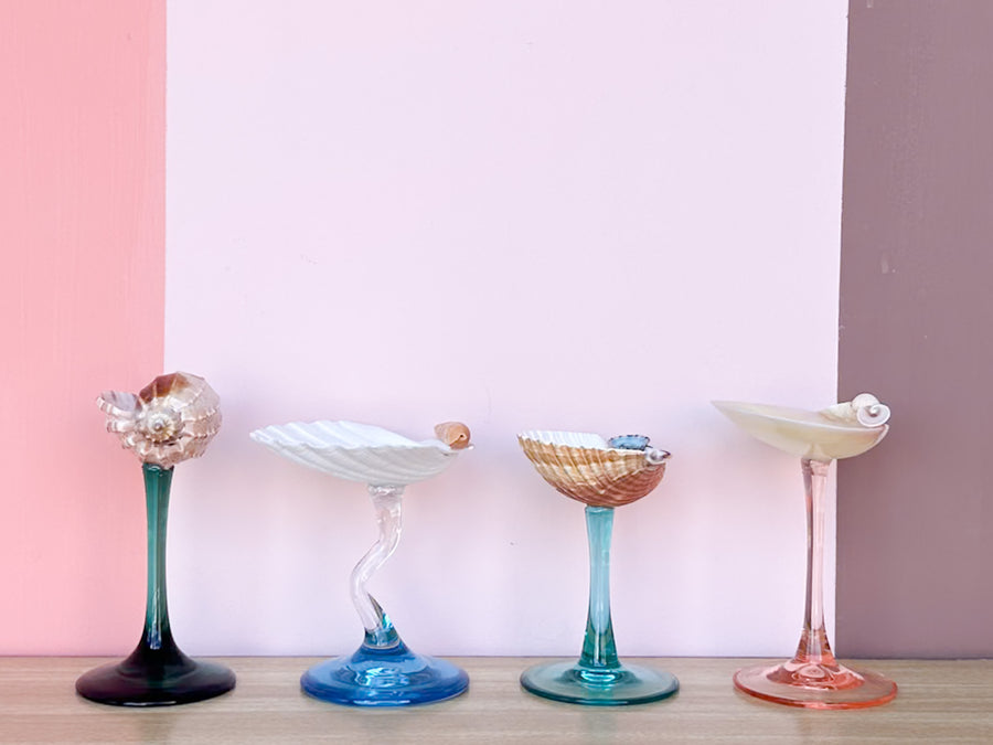 Set of Four Colorful Shell Coupes