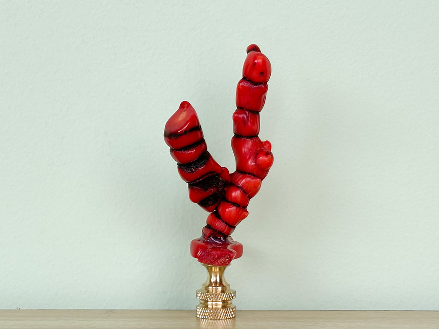 Natural Red Coral Finial