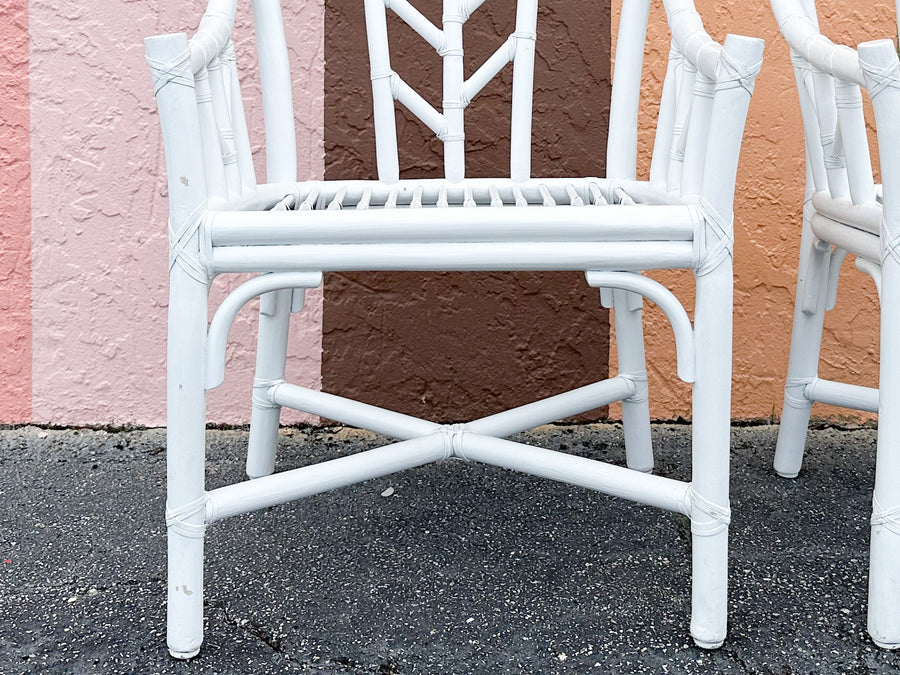 Pair of McGuire Feather Back Chairs