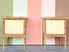 Pair of Banana Leaf Rattan Nightstands