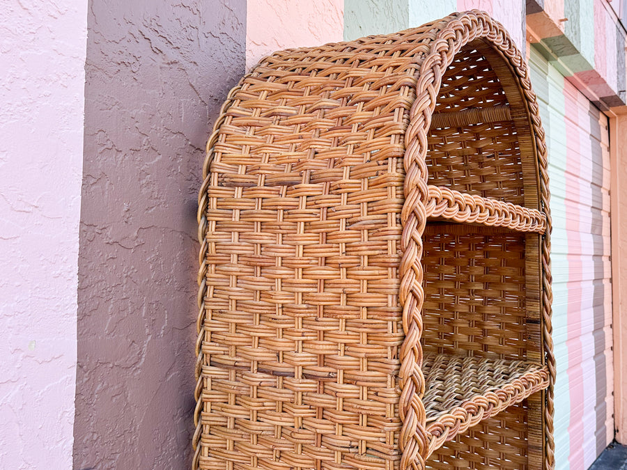 Braided Rattan Etagere