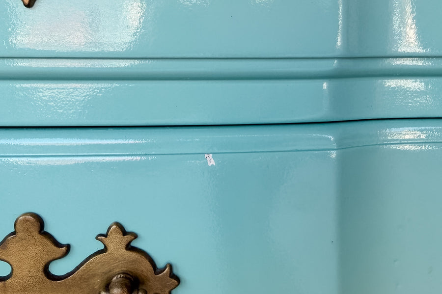 Pair of Draper Style Turquoise Nightstands