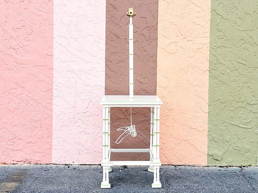 Tri Leg Faux Bamboo Table Lamp