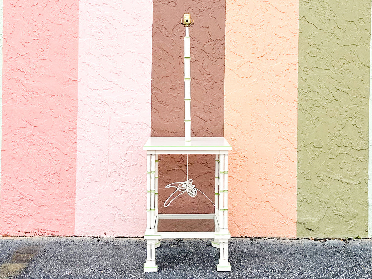 Tri Leg Faux Bamboo Table Lamp