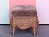 Petite Leopard Print Wicker Ottoman