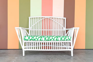 Stick Wicker Painted Loveseat