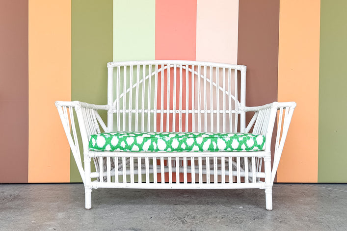 Stick Wicker Painted Loveseat