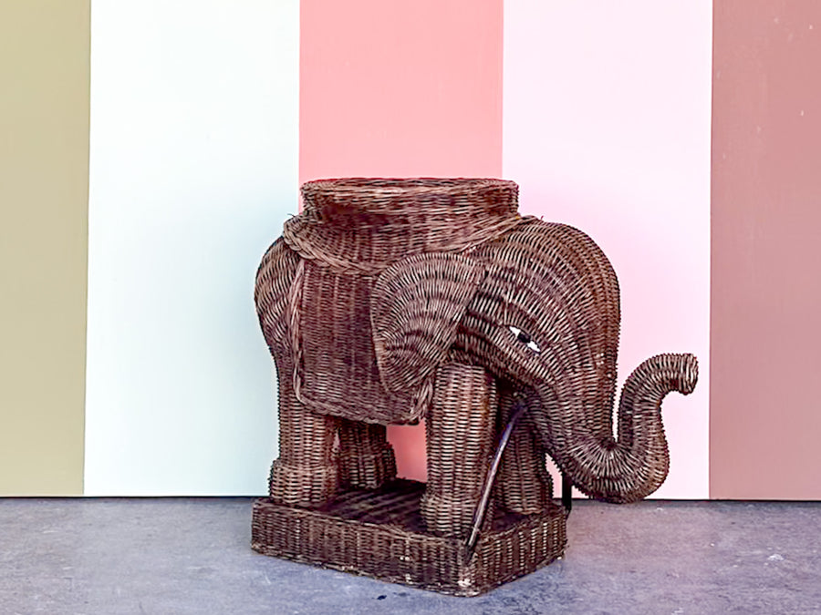 Wicker Elephant Plant Stand