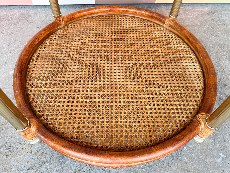 Tortoiseshell Rattan Clover Side Table