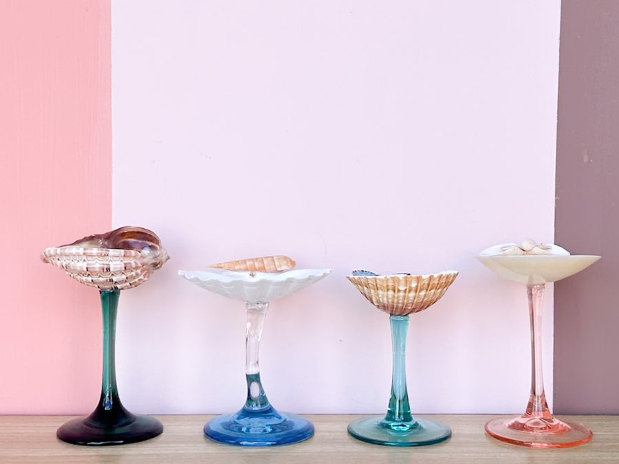 Set of Four Colorful Shell Coupes