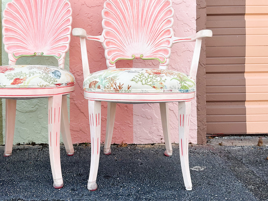 Set of Eight Shell Back Dining Chairs