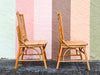 Set of Six Old Florida Style Rattan Dining Chairs