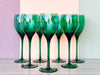 Set of Six Emerald Stemware