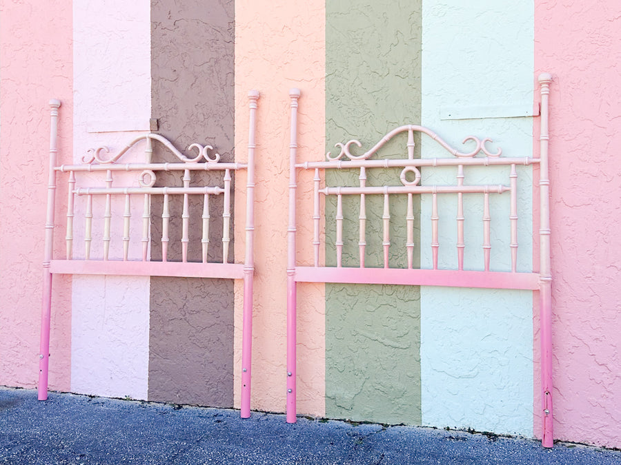Pair of Pretty Pink Twin Headboards