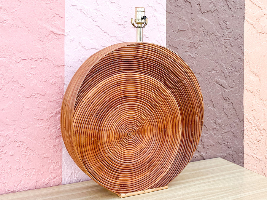 Large Round Pencil Reed Lamp