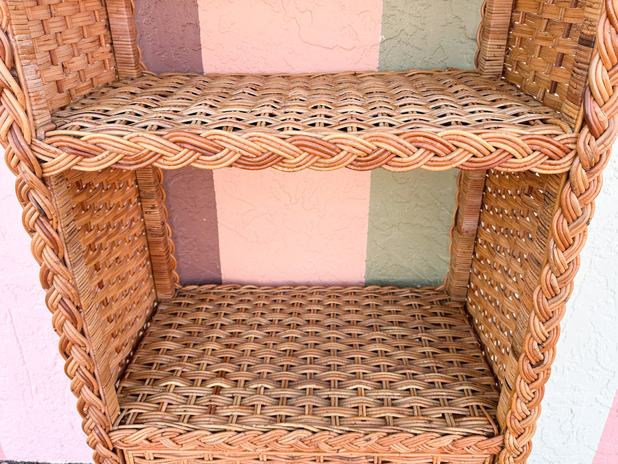 Braided Rattan Etagere
