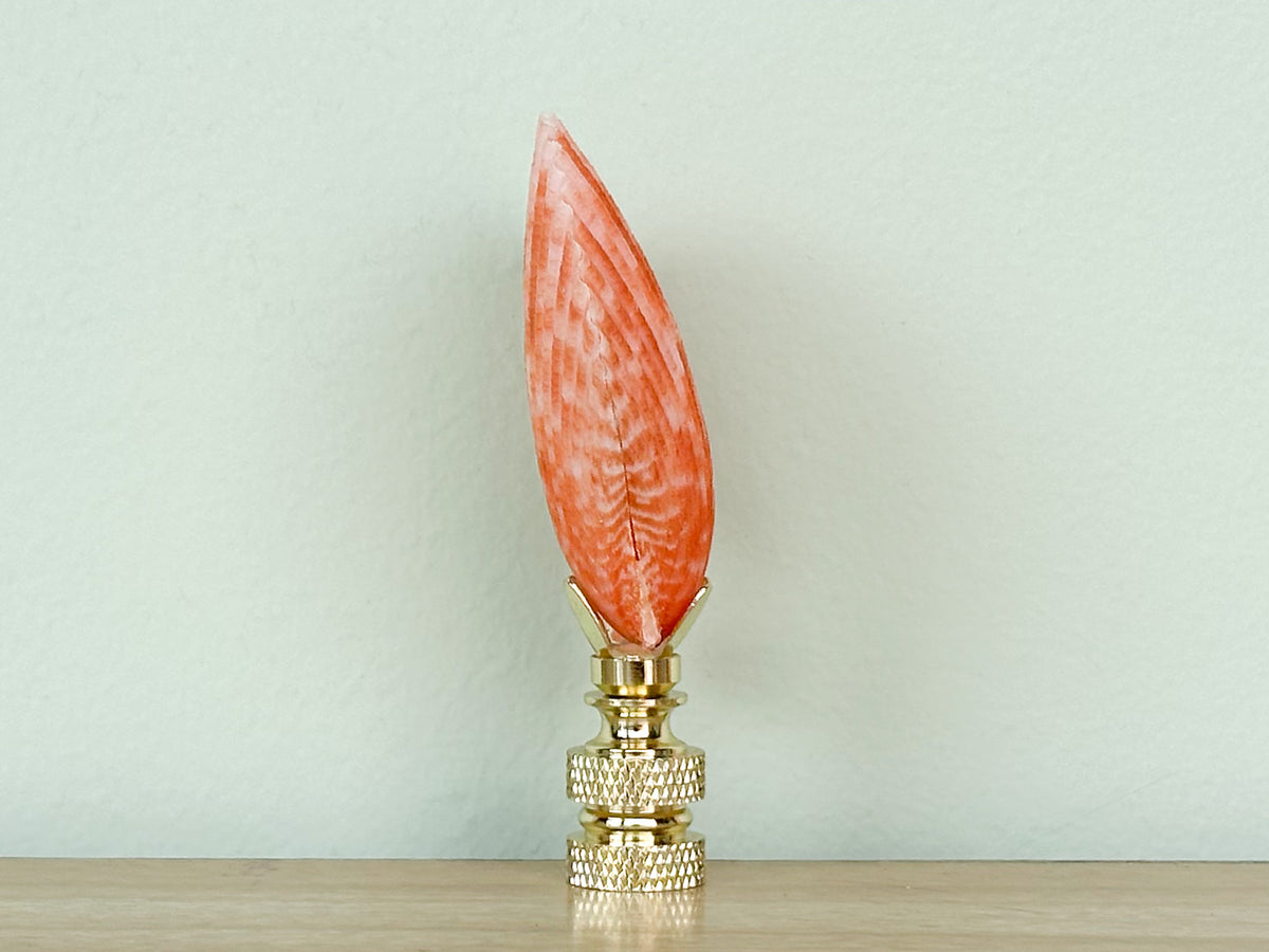 Coral Scallop Shell Finial
