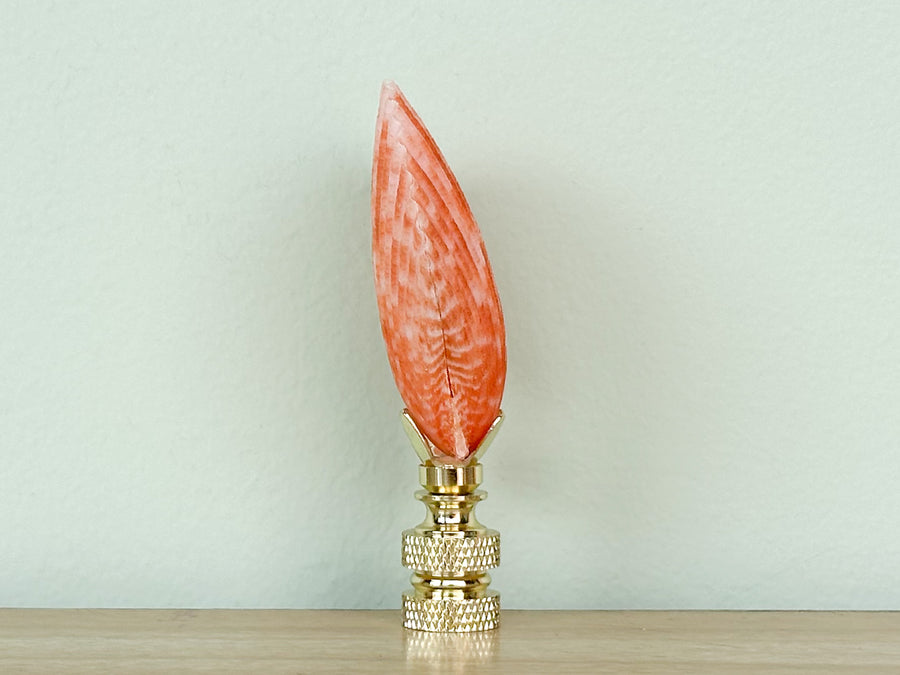Coral Scallop Shell Finial