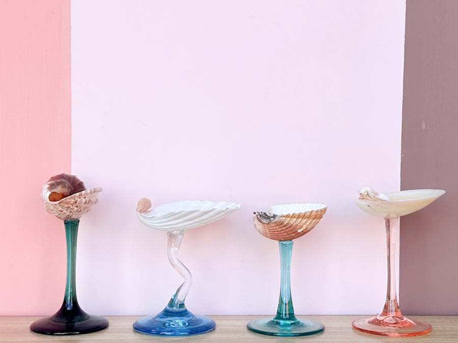 Set of Four Colorful Shell Coupes