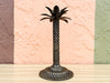 Set of Three Metal Palm Tree Candlesticks