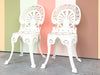 Pair of Aluminum Greek Key Outdoor Chairs