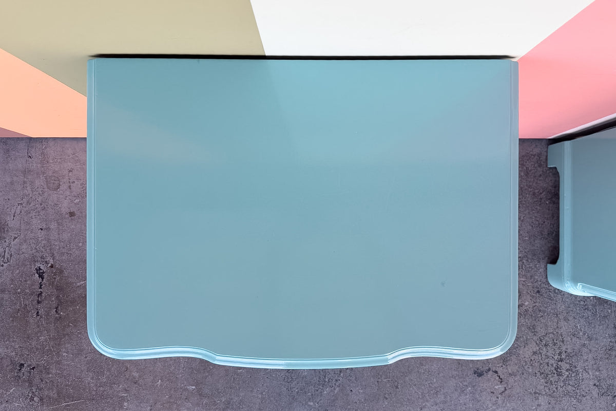 Pair of Draper Style Turquoise Nightstands