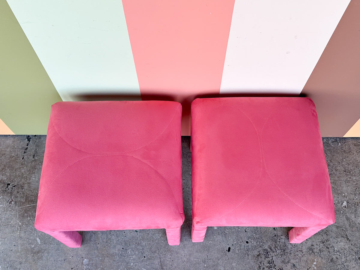 Pair of Hot Pink Parsons Stools