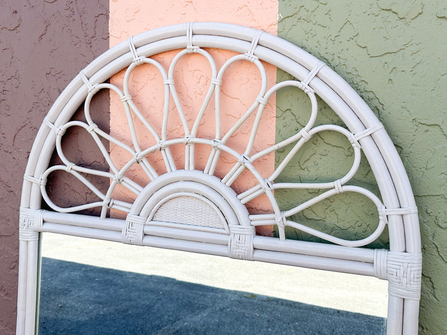 Large Sunburst Rattan Mirror