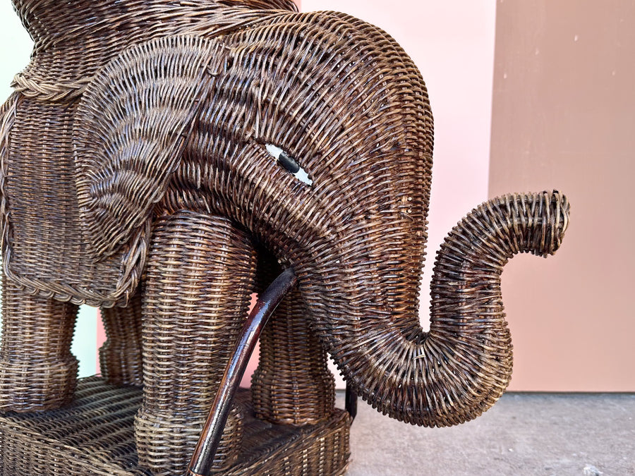 Wicker Elephant Plant Stand