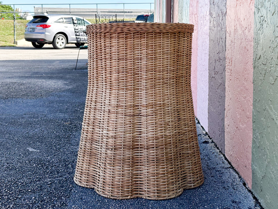 Draped Wicker Side Table