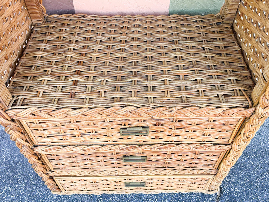 Braided Rattan Etagere