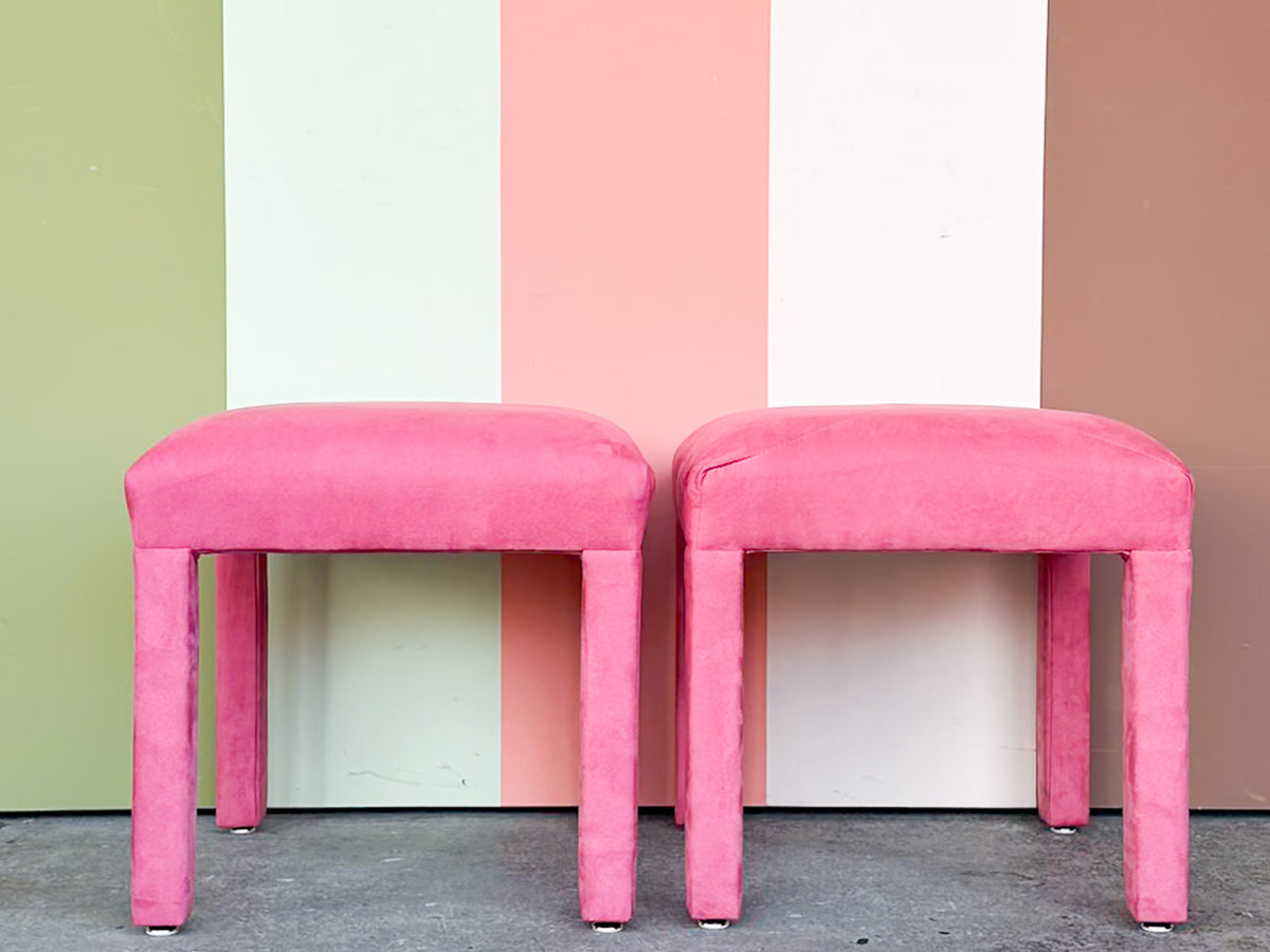 Pair of Hot Pink Parsons Stools