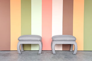 Pair of Ming Style Upholstered Stools