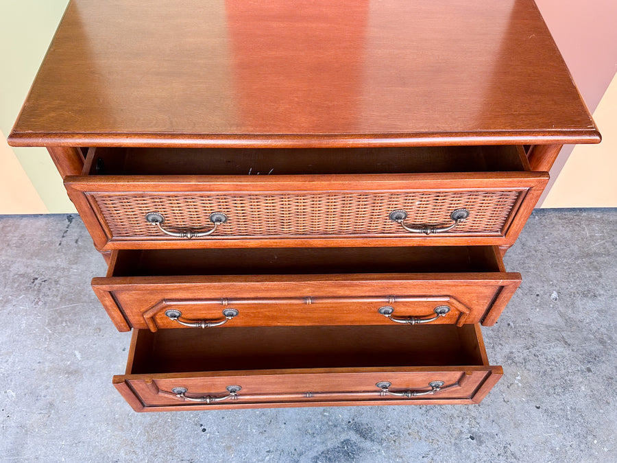 Handsome Faux Bamboo Oversized Nightstand