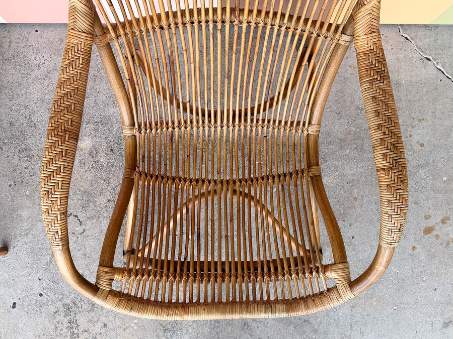 Pair of Island Chic Rattan Lounge Chairs