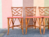 Set of Four Rattan Chippendale Chairs