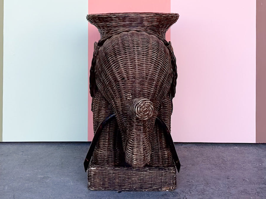 Wicker Elephant Plant Stand