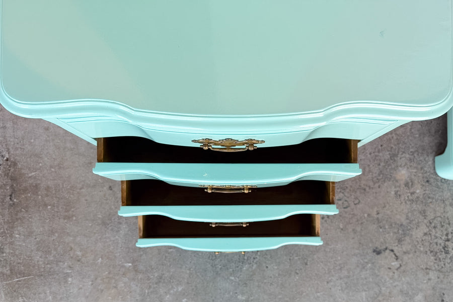 Pair of Draper Style Turquoise Nightstands