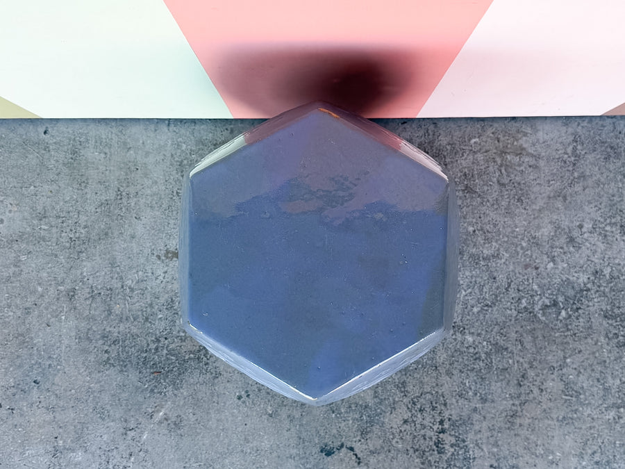 Pierced Blue Hexagon Garden Seat