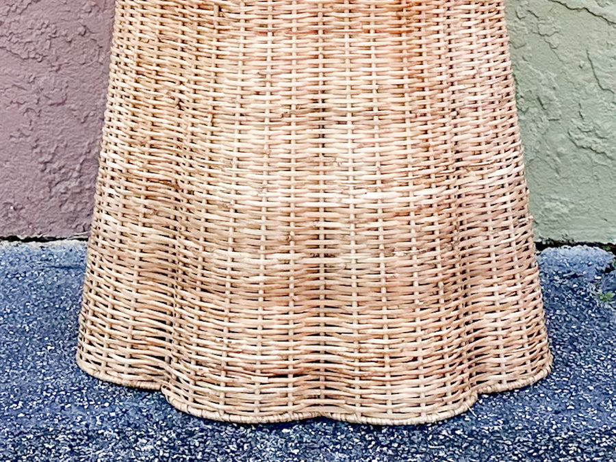 Draped Wicker Side Table